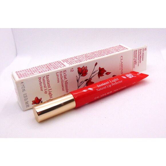 CLARINS INSTANT LIGHT Natural Lip Perfector Lip Gloss Red Shimmer 0.35oz #12 - Picture 3 of 4